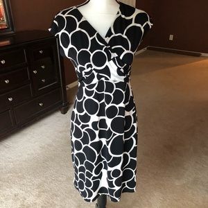 Talbots Faux Wrap Patterned Dress. Size 4P